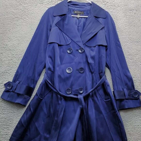 INC International Concepts Trench Coat Womens L - Picture 1 of 5